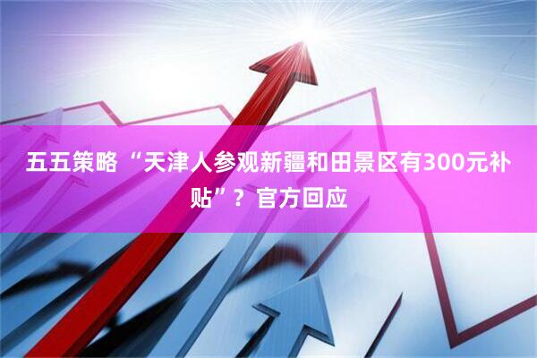 五五策略 “天津人参观新疆和田景区有300元补贴”？官方回应