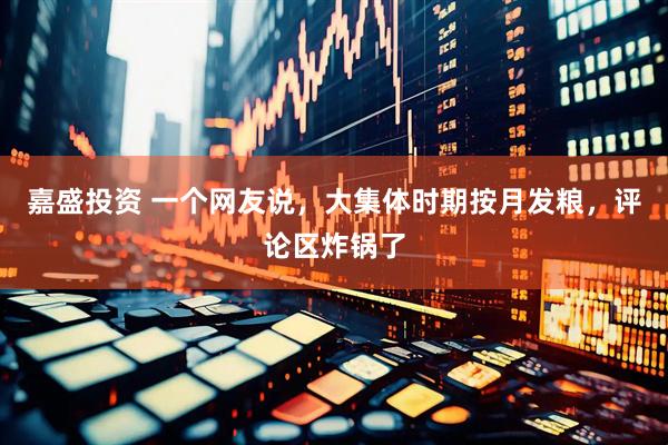 嘉盛投资 一个网友说，大集体时期按月发粮，评论区炸锅了